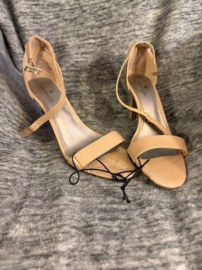 Worthington Beige Ankle-Strap Heeled Sandals
